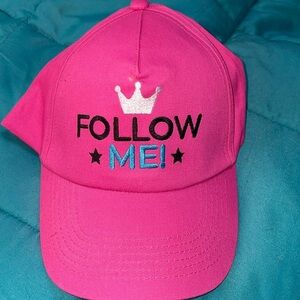 Hot Pink Baseball Cap- “Follow Me”.